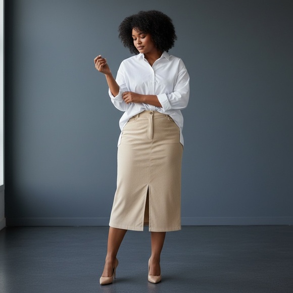 PrettyGarden Dresses & Skirts - Corduroy Midi Skirt